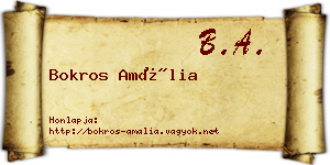 Bokros Amália névjegykártya